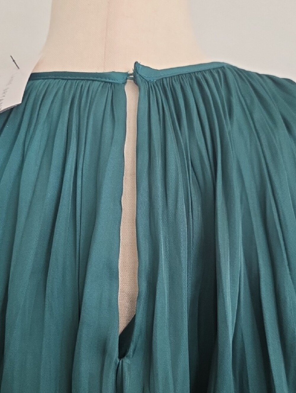 New Lane Bryant Teal Pleated Emerald Green Blouse Top 22/24 *belt Not Included - Picture 5 of 10